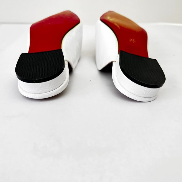 NEW Crocodile Pattern Flat Mules with Rhinestone & Faux Pearl, Sz EU 38( US 7.5) - Picture 10 of 14